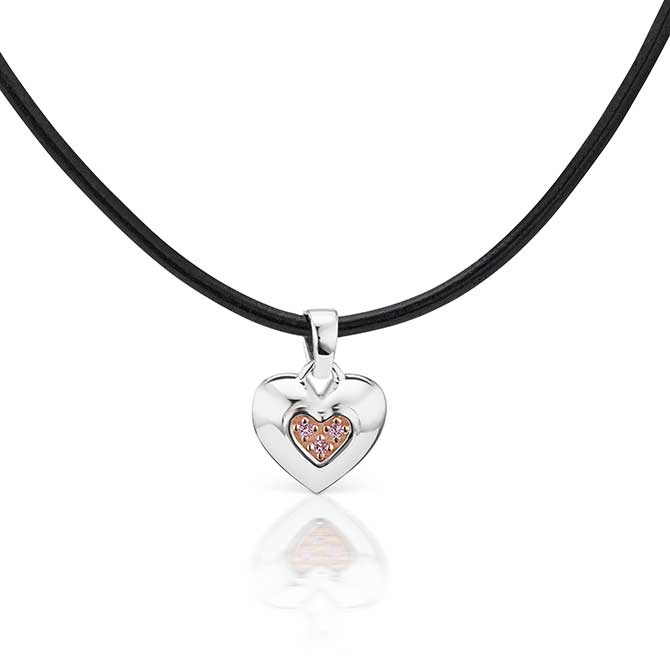 JFine Argyle diamond heart pendant