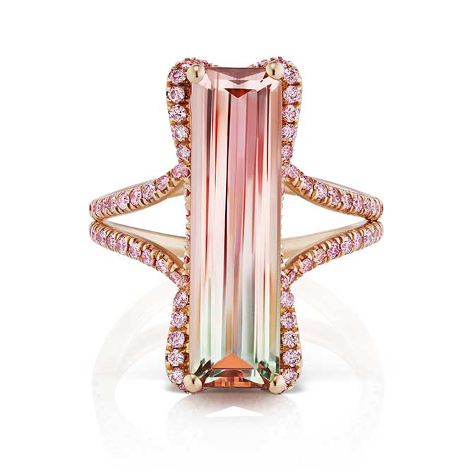 JFine Argyle diamond tourmaline ring