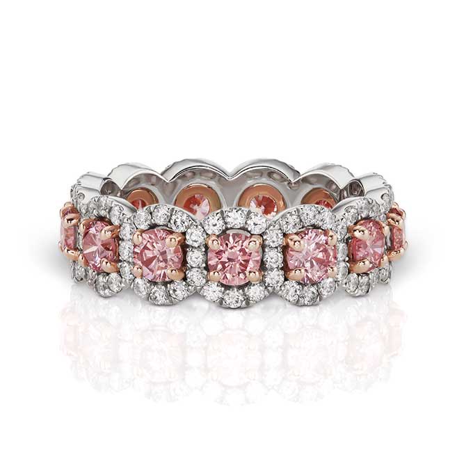 JFine Argyle pink and white diamond band