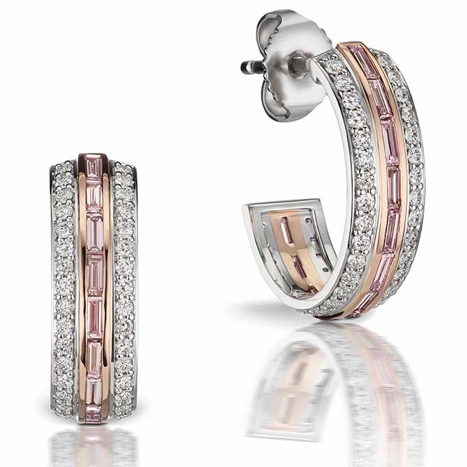 JFine Argyle pink diamond hoops