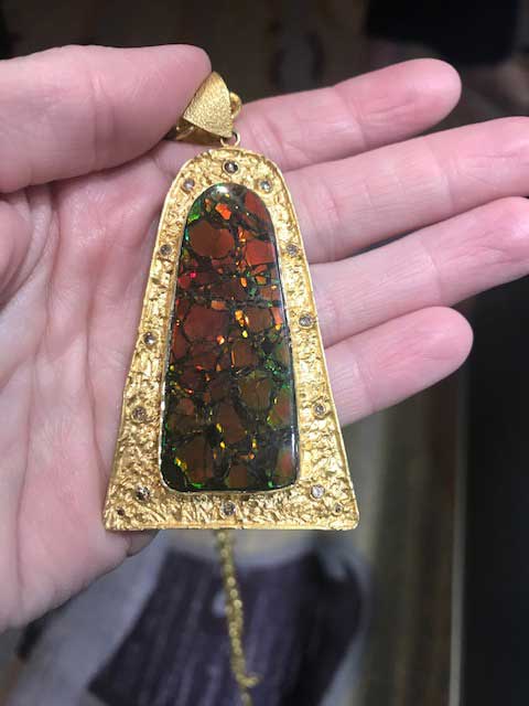 JS Noor ammolite pendant