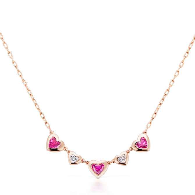 Jane Taylor Cirque five heart necklace