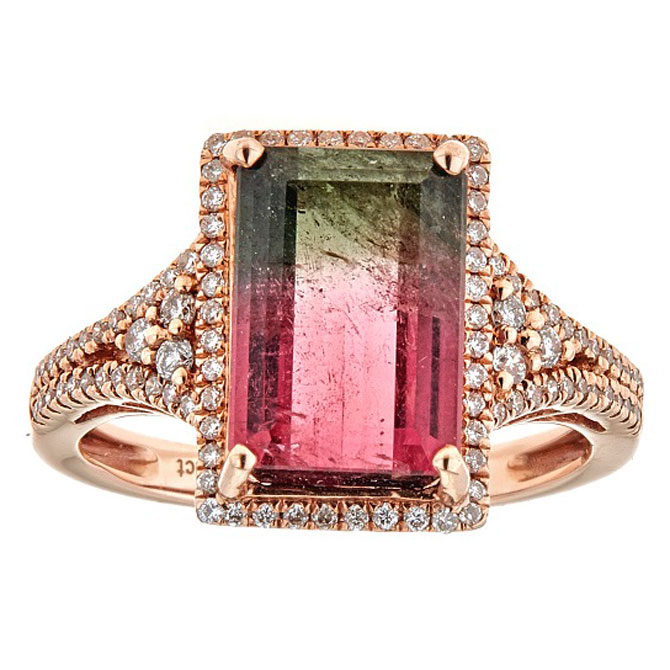 Cirari bicolor tourmaline ring