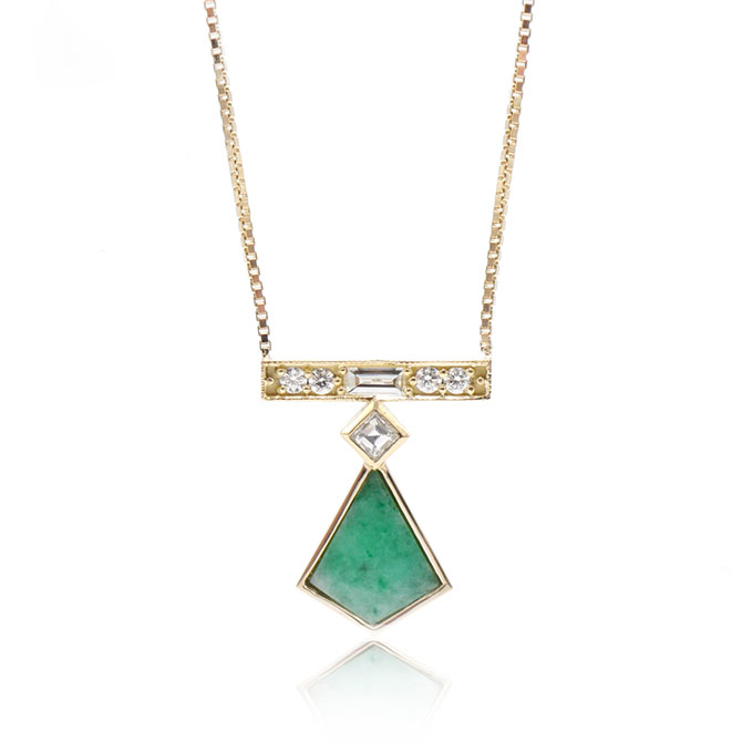 Ashley Zhang jade kite necklace