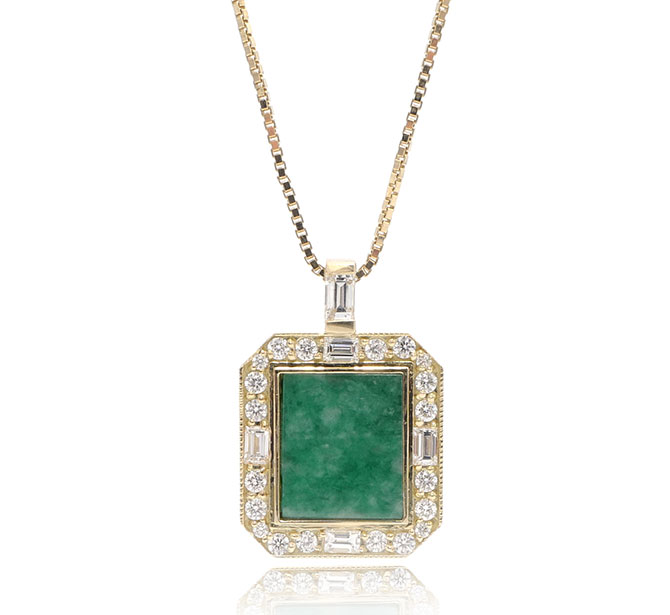 Ashley Zhang jade square necklace