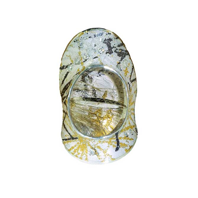 Atelier Zobel Snowflake ring with rutilated quartz