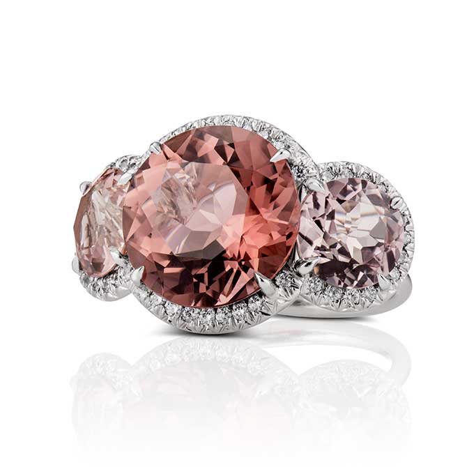 David Alan pink tourmaline ring