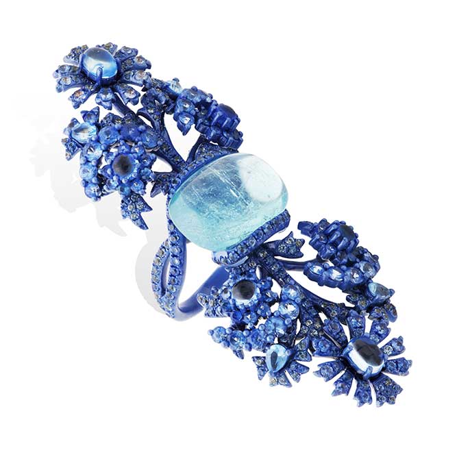 Lydia Courteille dark blue sapphire ring