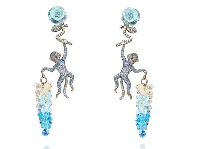 Lydia Courteille monkey earrings