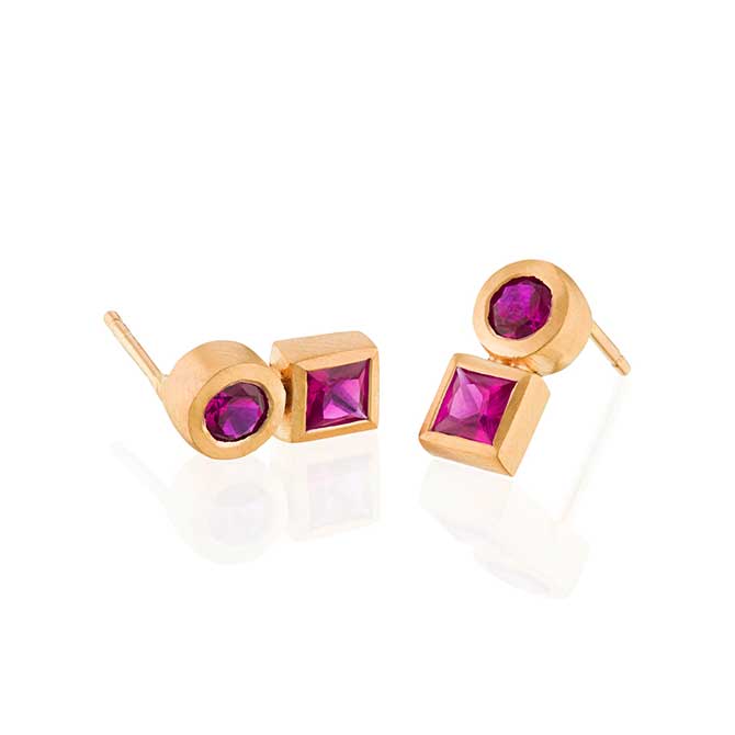 Ravit Kaplan Candy pop ruby stud earrings