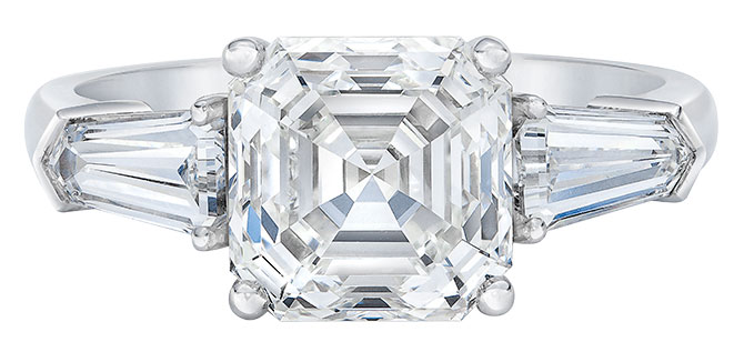 asscher cut diamond ring