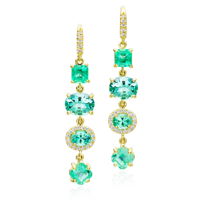 Lauren K Gemma minty emerald earrings