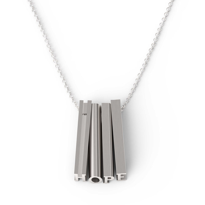 Mathematics silver Hope necklace