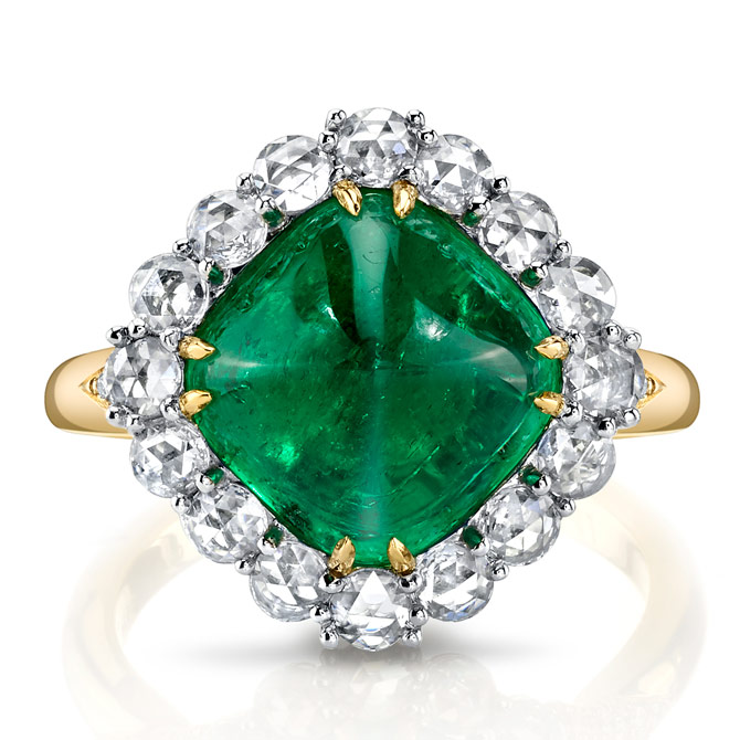 Omi Prive emerald and diamond ring