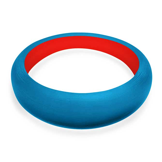 Alexis Bittar blue and red Lucite bangle