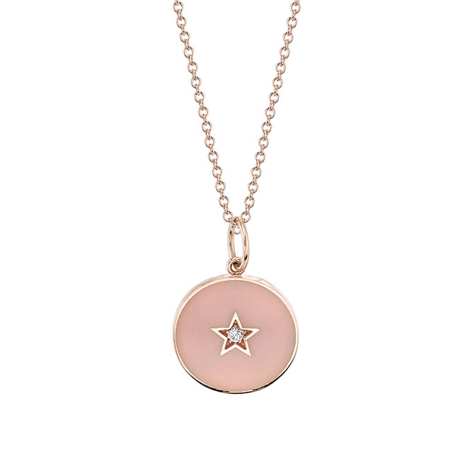 Andrea Fohrman New Moon pink enamel pendant