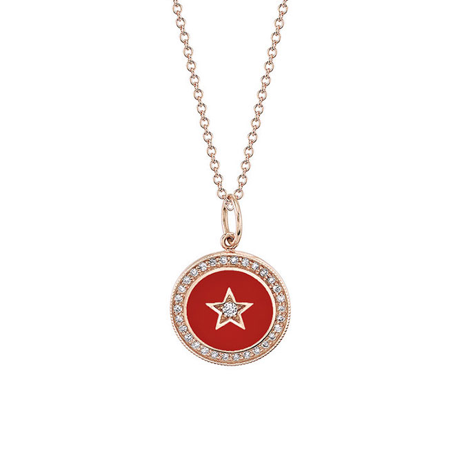 Andrea Fohrman new moon red enamel pendant