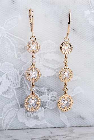 Charles and Colvard duet rose earrings