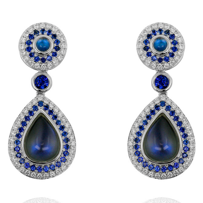 Yael moonstone and sapphire earrings