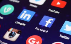 Social media icons on phone