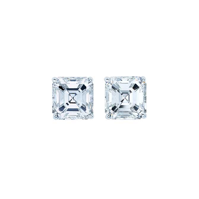 Wempe Asscher cut diamond studs