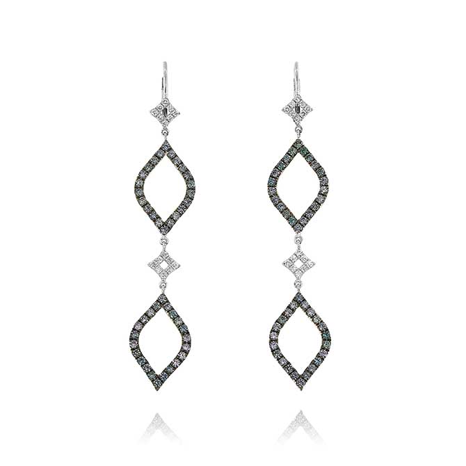 Yael Designs diamond and garnet earrings