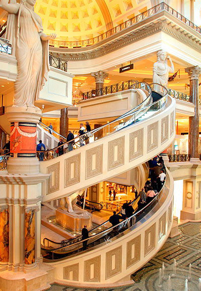 Caesars Palace Forum Shops Front View From the 3rd Story