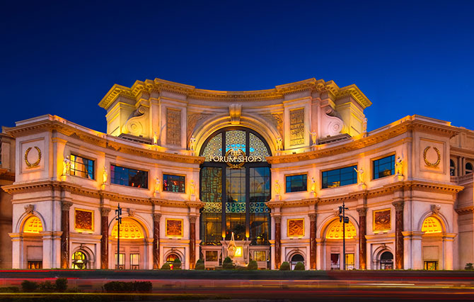 Inside The Forum Shops Luxury Shopping Mall at Caesars Palace, Las