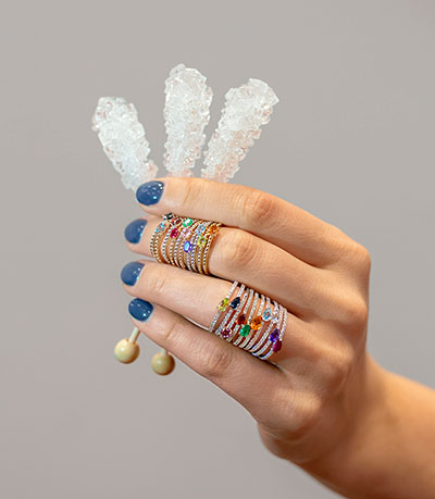 rings and rock candy