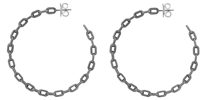 Jack Vartanian silver large chain hoops