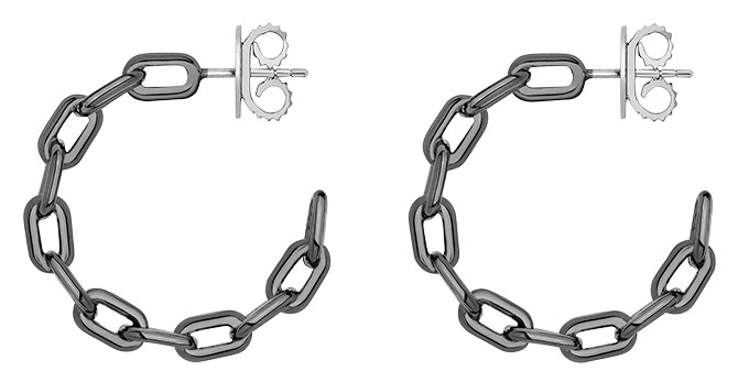 Jack Vartanian silver small chain hoops