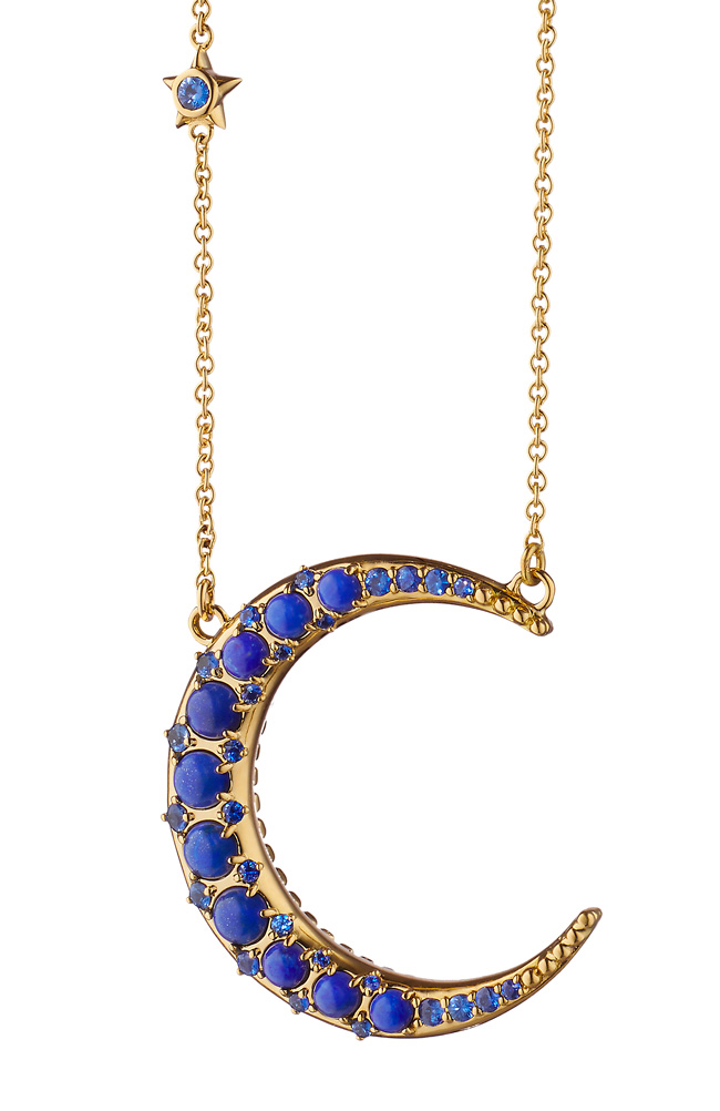 Monica Rich Kosann moon necklace lapis