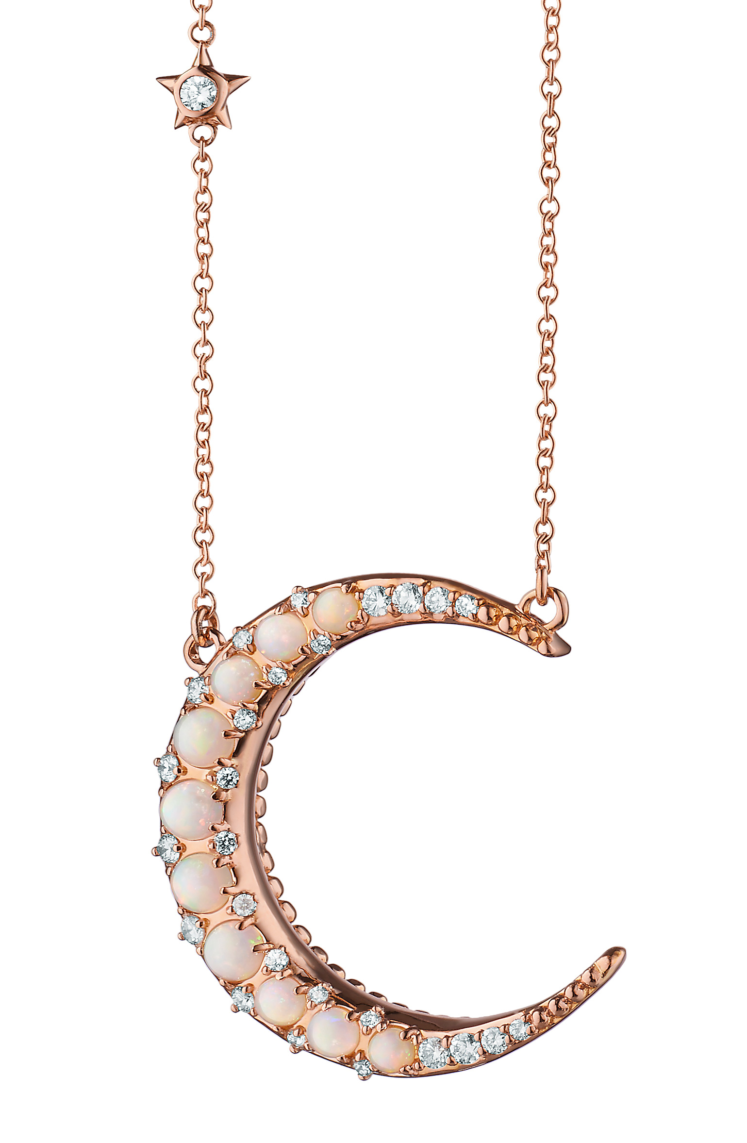 Monica Rich Kosann moon necklace pink