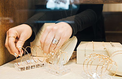 nicole gorman shrum arranging bracelets