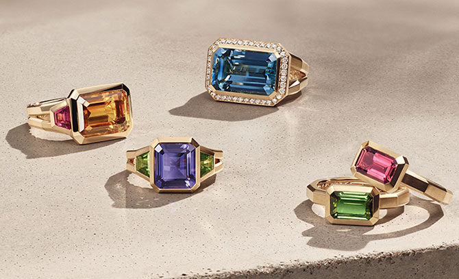 novella rings with colored stones