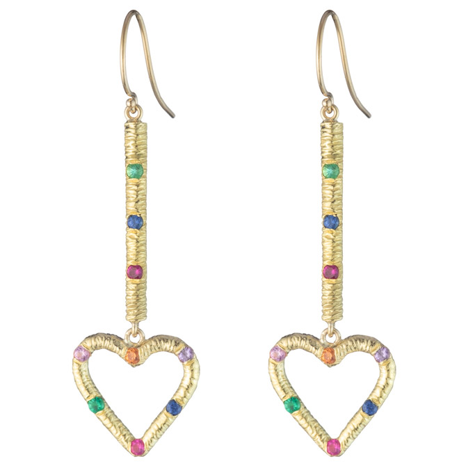 Brent Neale heart drop earrings