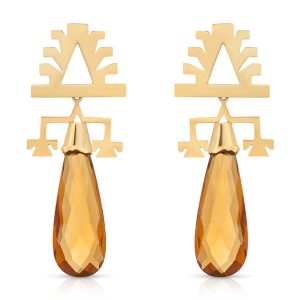 Lukutuwe topaz drop earrings