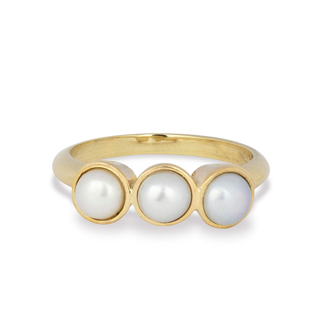 Maya Brenner Sarah Hendler triple pearl ring