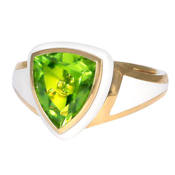 Santo by Zani peridot Shield ring