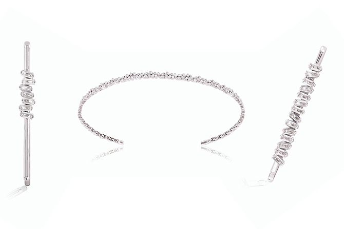 Suzanne Kalan white gold hair accessories