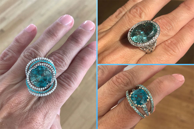 AGTA blue rings