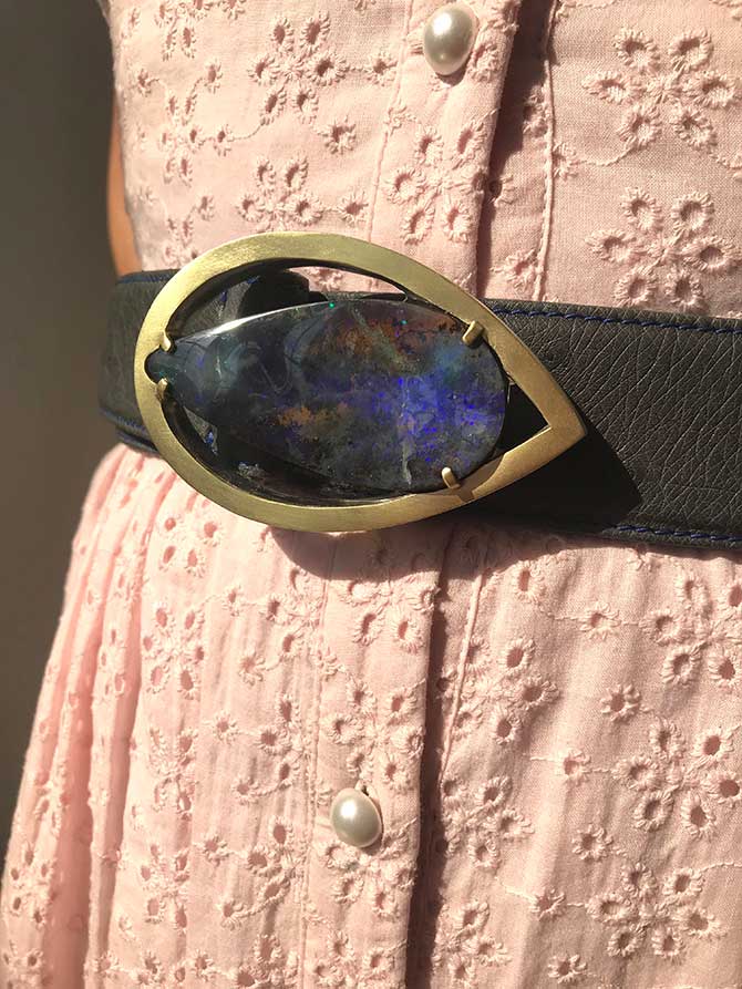 Suzy Landa opal belt buckle