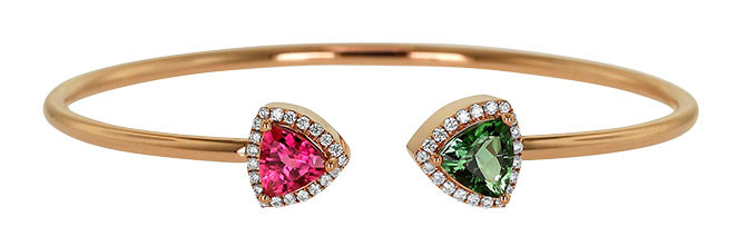 Yael green pink tourmaline bracelet