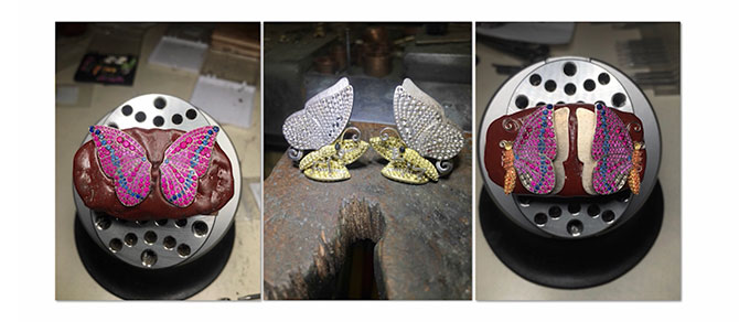 Aucoin Hart butterfly cufflinks work in progress