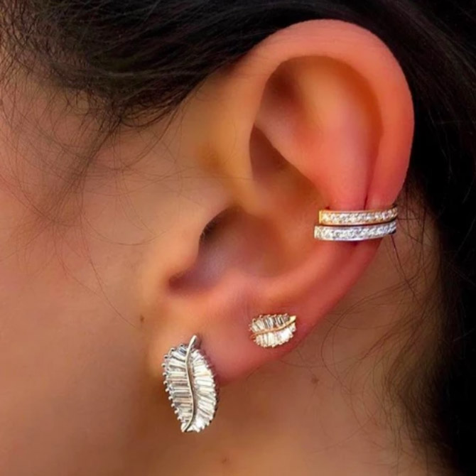 Anita Ko Palm Leaf earrings