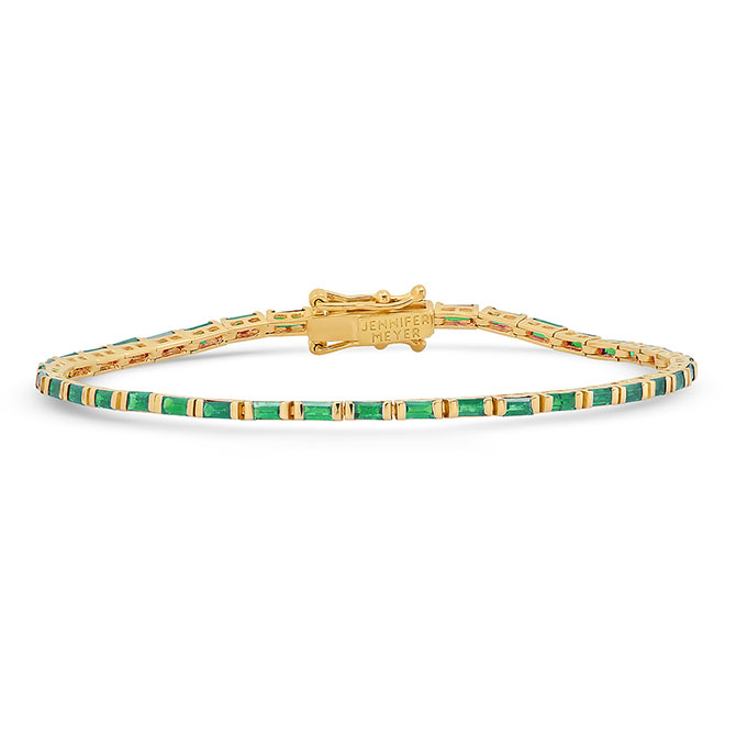 Jennifer Meyer baguette emerald tennis bracelet