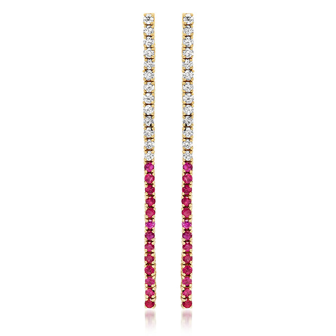 Jennifer Meyer ruby and diamond tennis studs