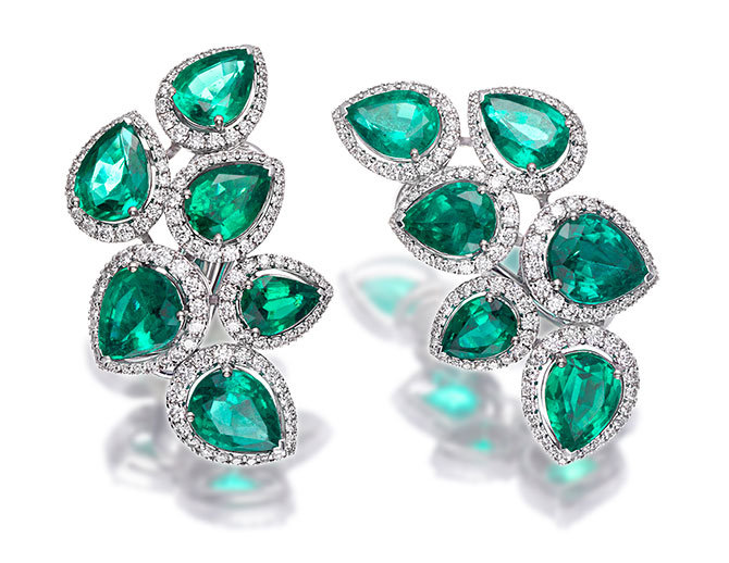 Picchiotti pear shape emerald earrings