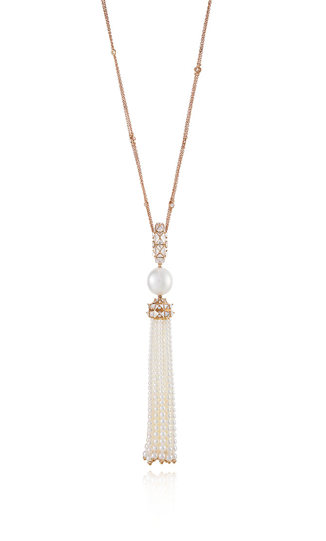 Sarah Ho Candy Trio Pearl Tassel Necklace