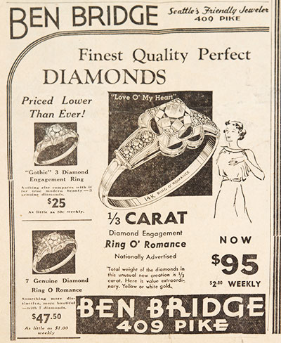 Ben Bridge ad in 1936 Seattle Star